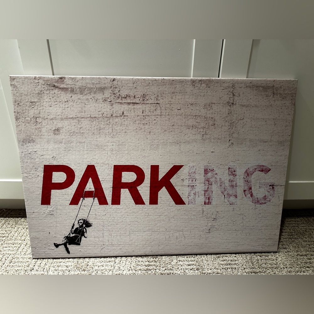 Banksy Street Art Parking Swing Girl LA Graffiti high quality Canvas 26 x 18